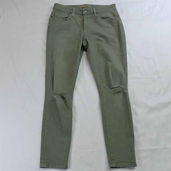 Joe's 27 Skinny‎ Green Stretch Destroyed Denim Jeans - Picture 1 of 3
